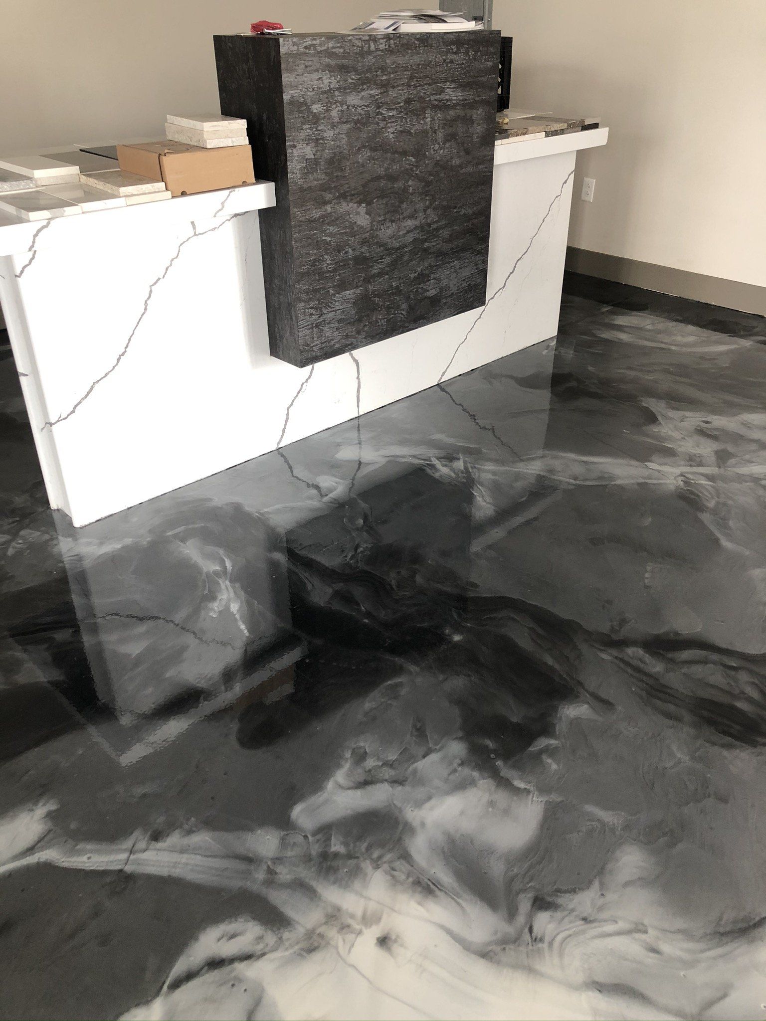 Black and White Epoxy — Silverthorne, CO — K J M Floor Store