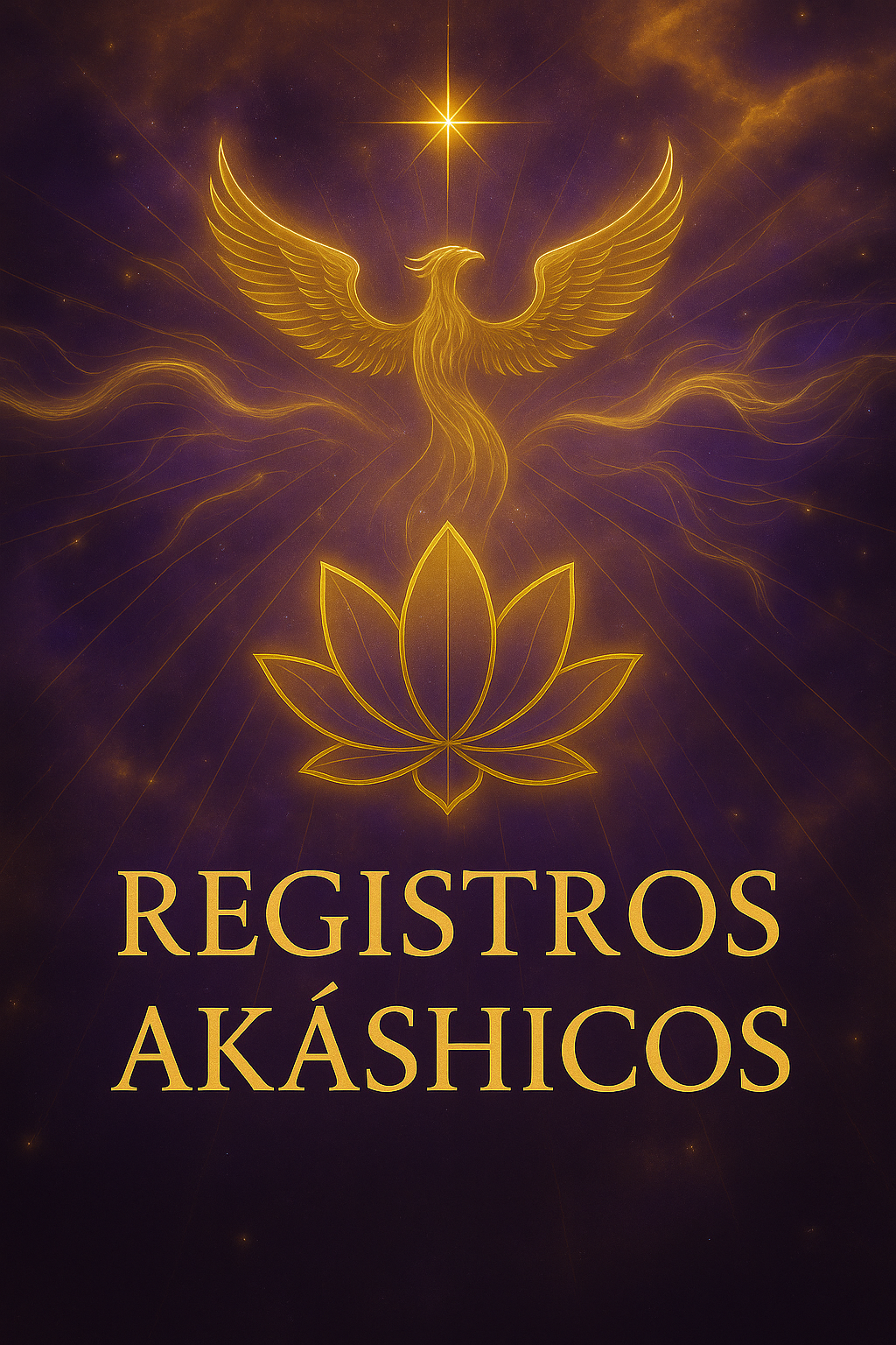 Una portada de libro con un fénix y una flor de loto.