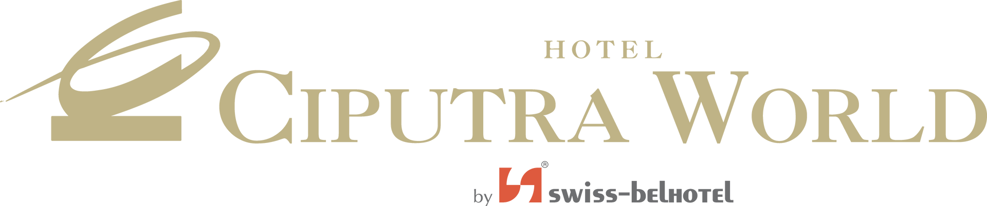 The logo for grand swiss-belhotel is red and white