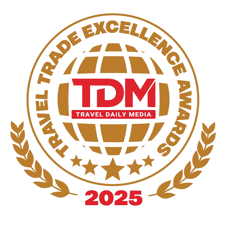The logo for the tdm travel daily media trade excellence awards