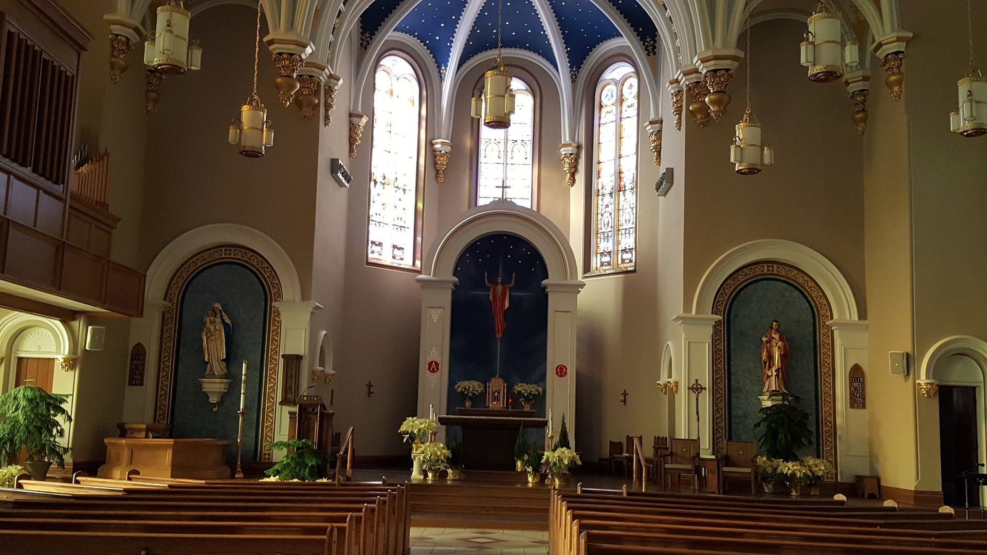 the inside of a church with a new audio system installed in northern ohio