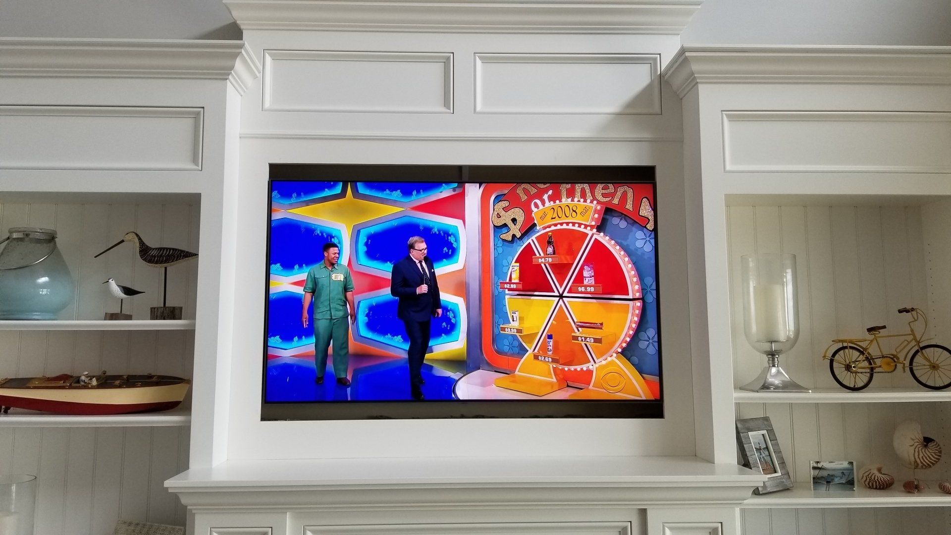 a television screen custom mounted in an opening matching the TV size in north central ohio