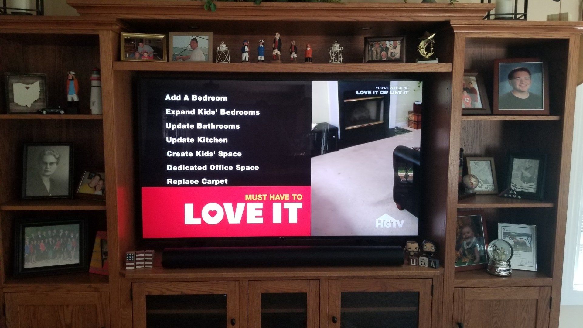 a tv screen shows a list of things to love with a sonos arc soundbar connected to the TV, installed by fisher electronics in northern ohio