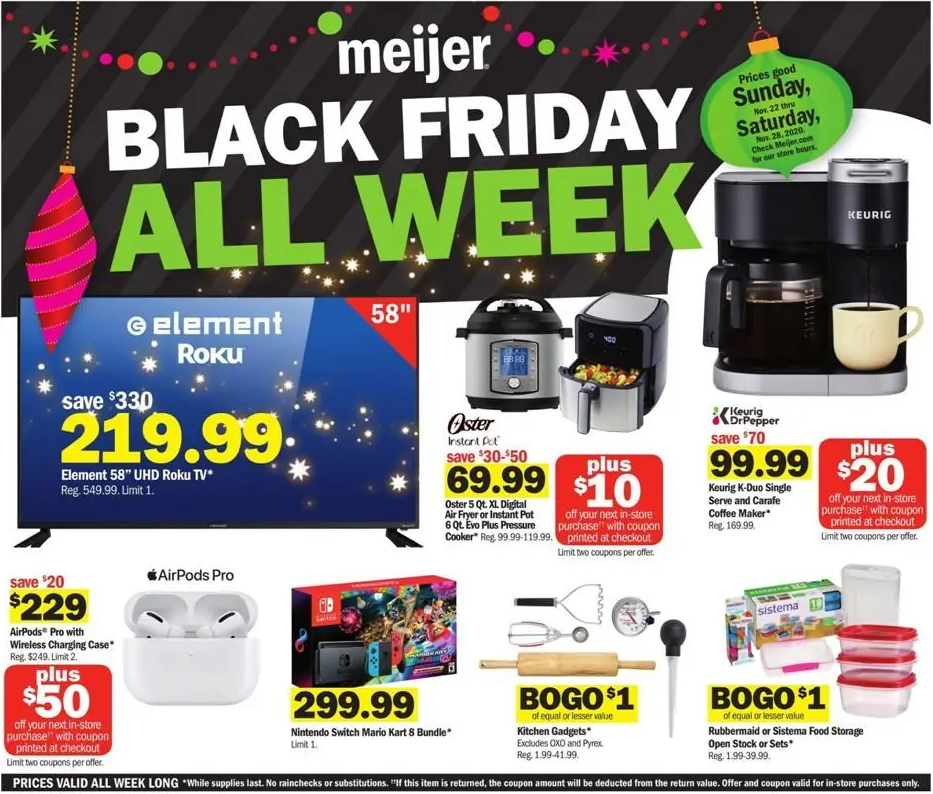 a meijer ad for black friday sales all black friday week