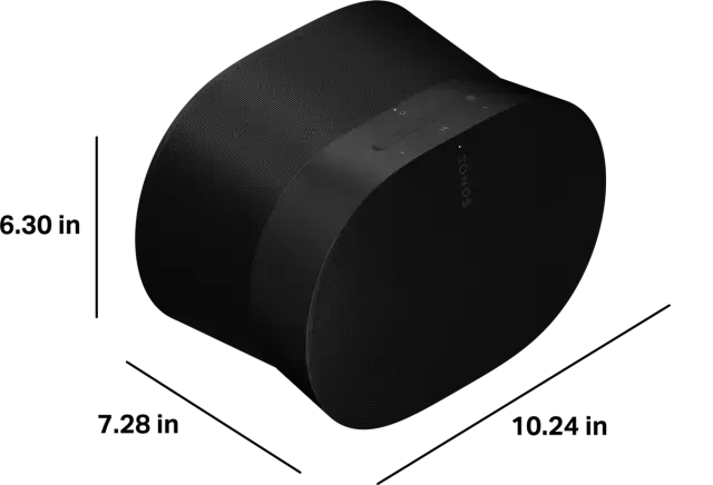 a picture of a sonos speaker with measurements