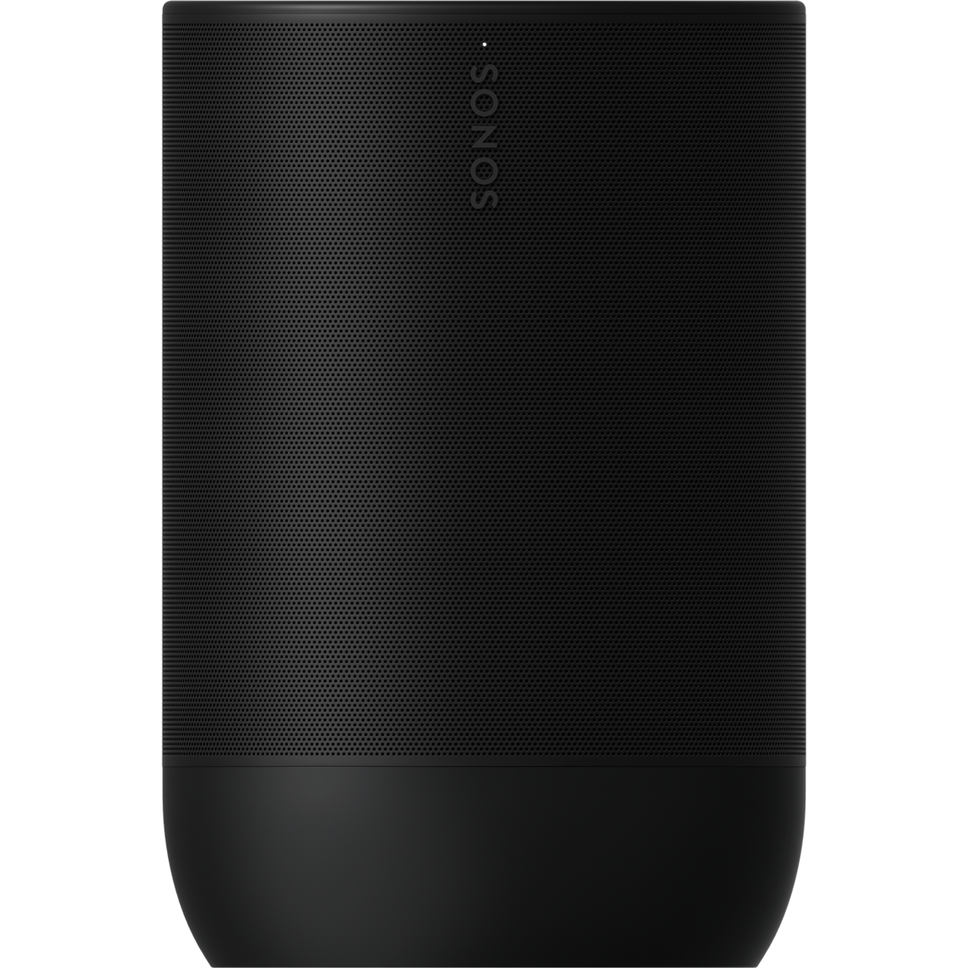 a black sonos speaker on a white background .