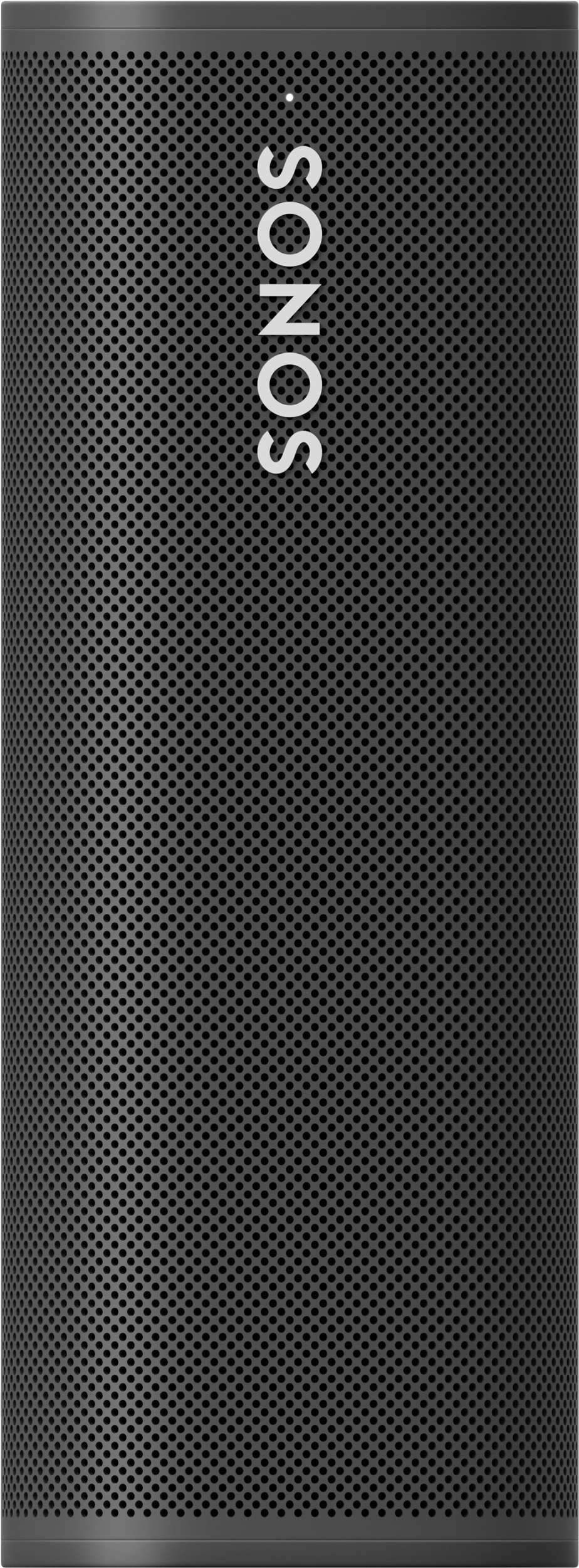 a black sonos speaker with a pattern on it .