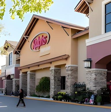 Shoppers walking along storefronts and outdoor dining areas at 4S Commons Town Center