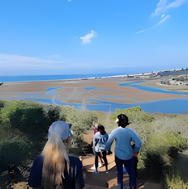 Hiking trail winding through sandstone formations and native plants at Annie's Canyon Trail