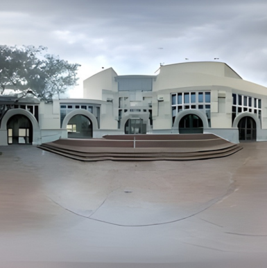 Modern performing arts center with landscaped gardens and vibrant architectural design at California Center for the Arts, Escondido