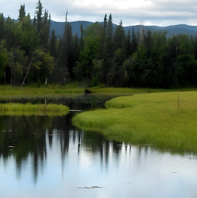Calm river reflecting trees and sky in the Chena River State Recreation Area.
