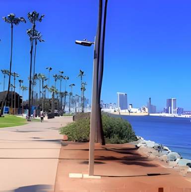 Shaded picnic areas and walking trails along the waterfront at Coronado Tidelands Park