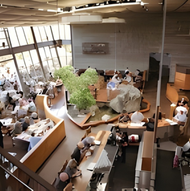 Outdoor dining area with craft beer gardens, rustic decor, and inviting atmosphere at Stone Brewing World Bistro & Gardens, Escondido