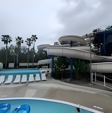 Water slides and splash areas at the Wave Waterpark in Vista.