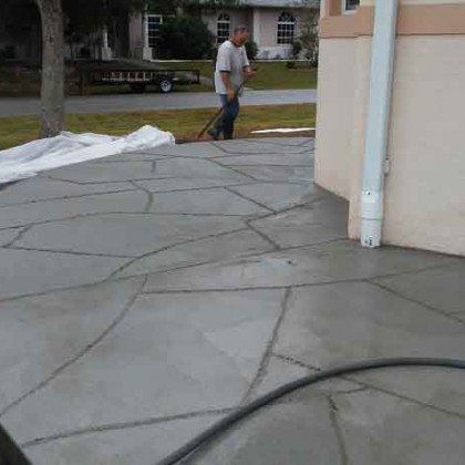 wet cement floor pattern