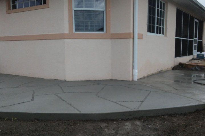 patio wet cement