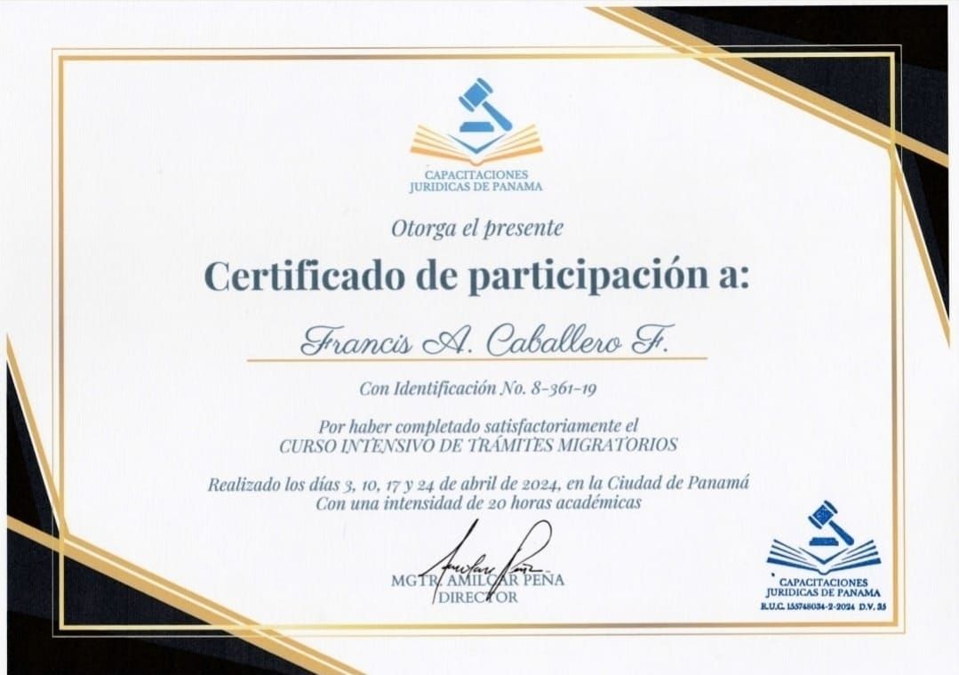 Certificado de participación otorgado a Francos A. Caballero F. por completar un curso en abril de 2024.