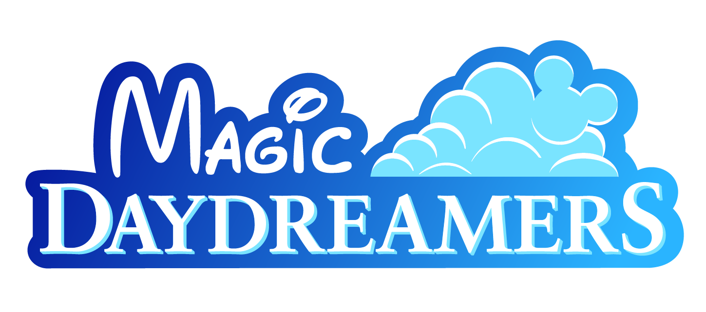 A blue and white logo for magic daydreamers