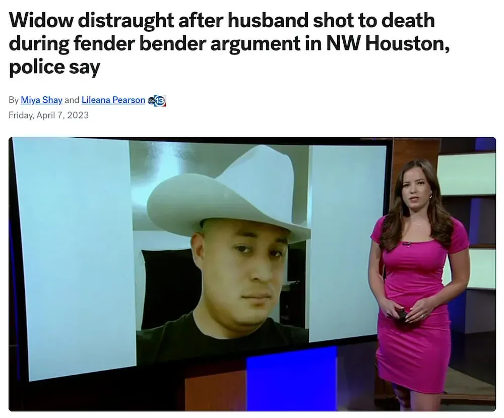 A woman in a pink dress is standing in front of a screen with a picture of a man in a cowboy hat on it