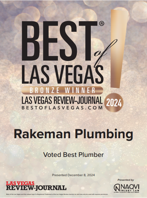 Rakeman plumbing has been voted best plumber in las vegas