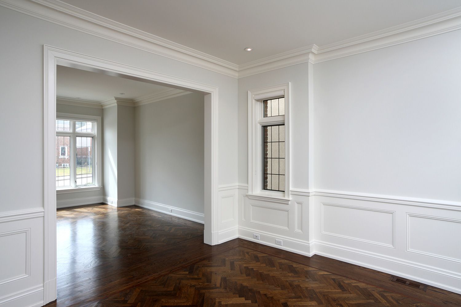 White Paint of a Room and Wooden Floor