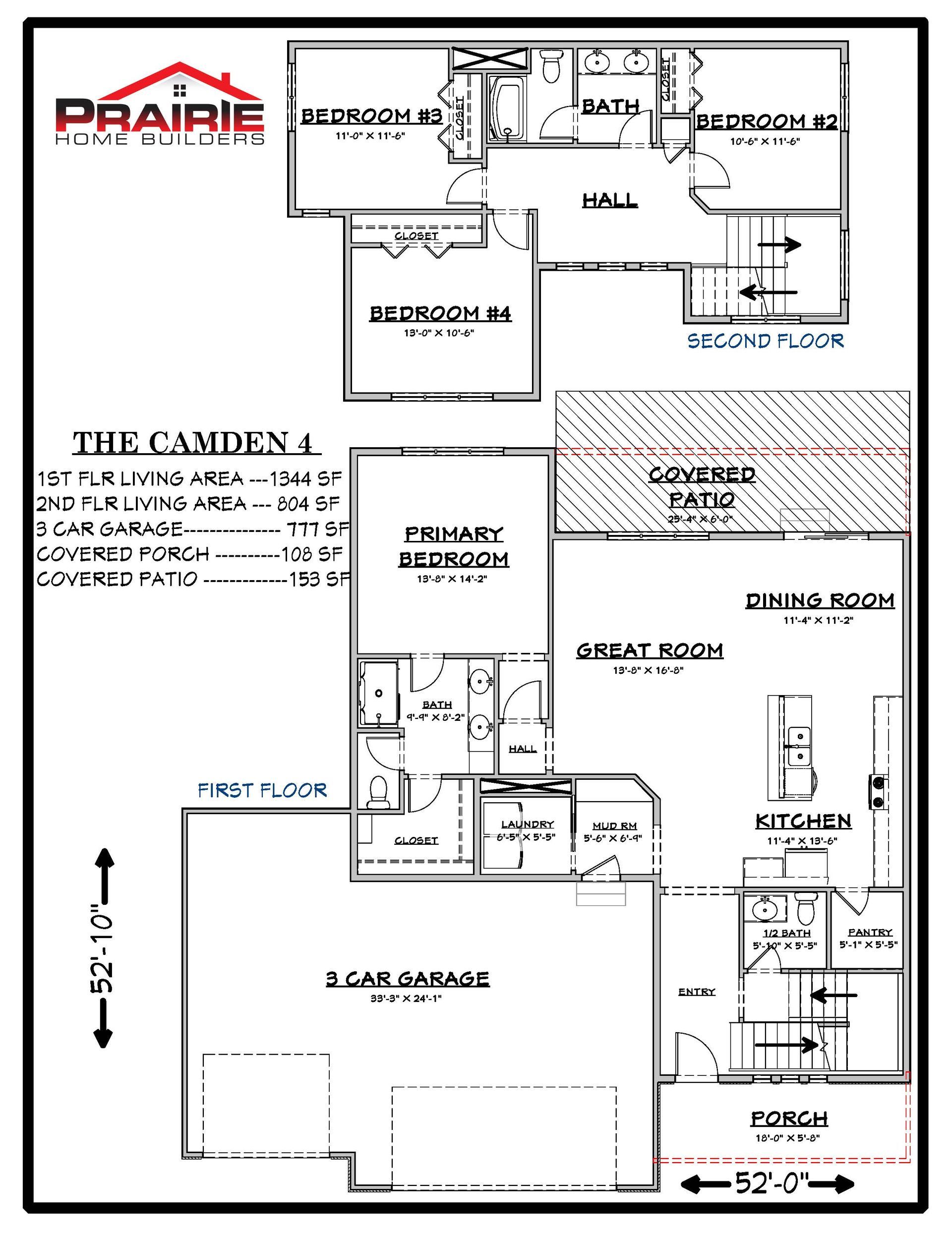 Complete Camden Floor Plan — Lincoln, NE — Prairie Home Builder
