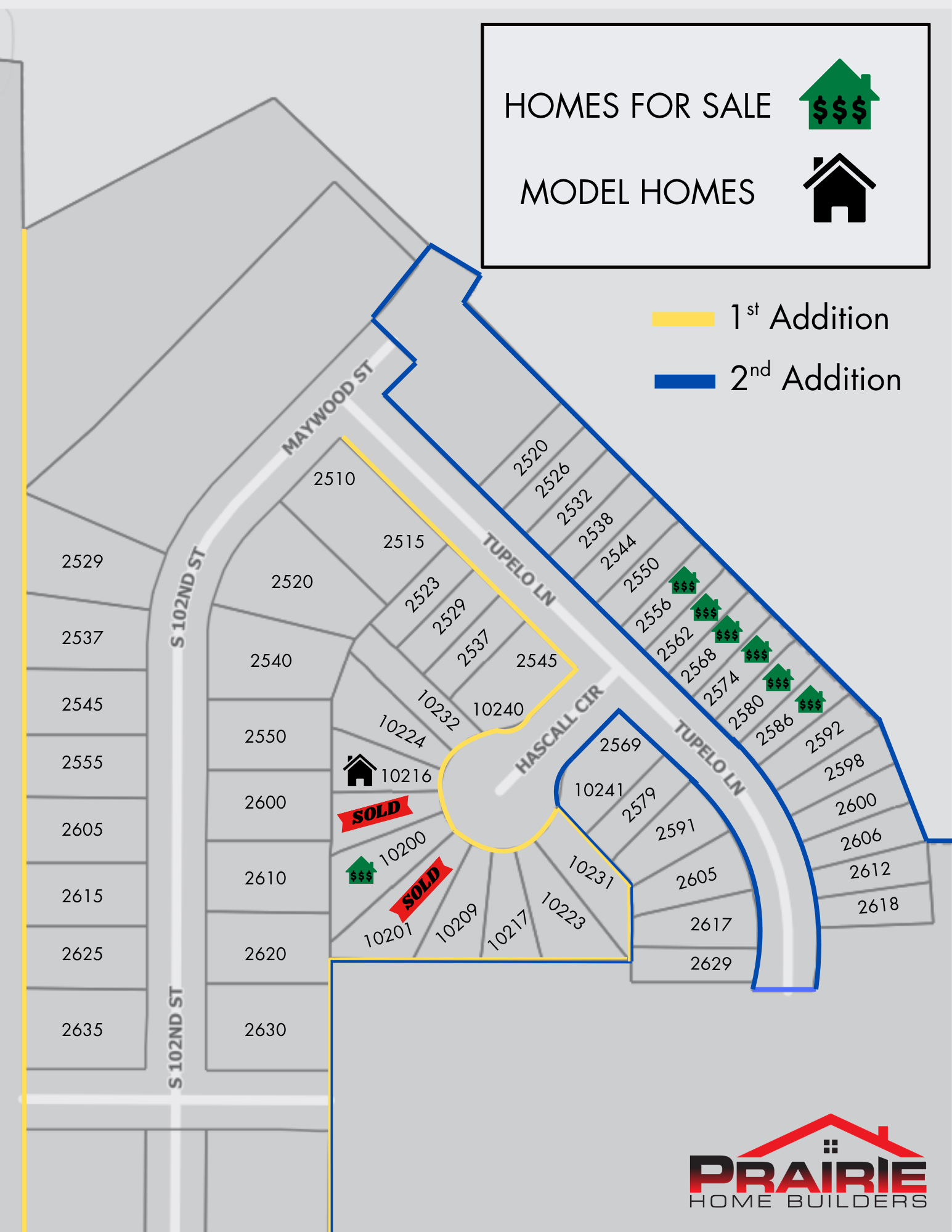 Plat with lots available for Fire Ridge Estates 1st and 2nd addition 