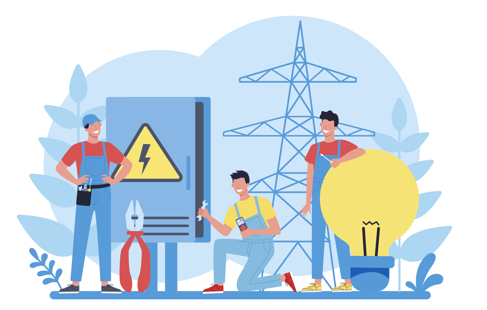 Three Electrician With Big Bulb Repairing – Lakemba, NSW – Sparky’s Electrical