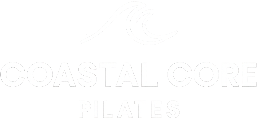 Coastal Core Pilates logo in white.