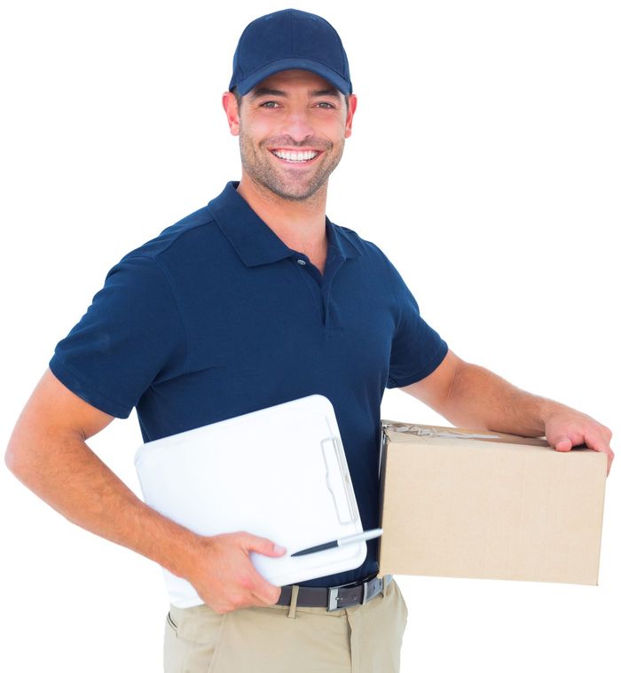 Delivery Man In Blue Uniform