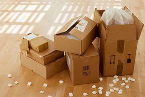 cardboard boxes and bubble wraps for packing