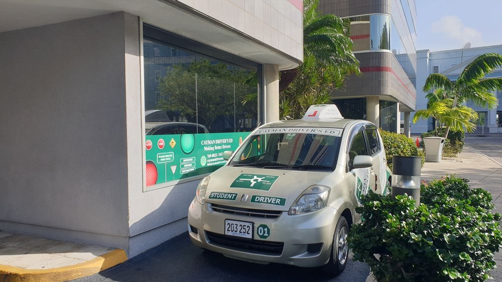 A White Car is Parked in Front of a Building