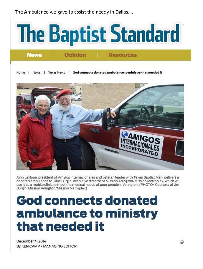 God connects donated ambulance to ministry that needed it