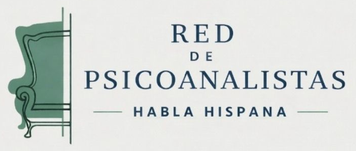 Logo with green chair icon and teal text: “Red de Psicoanalistas Habla Hispana”