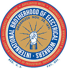 A logo for the brotherhood of electrical workers