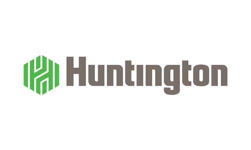 Huntington bank logo: green and white hexagon with 