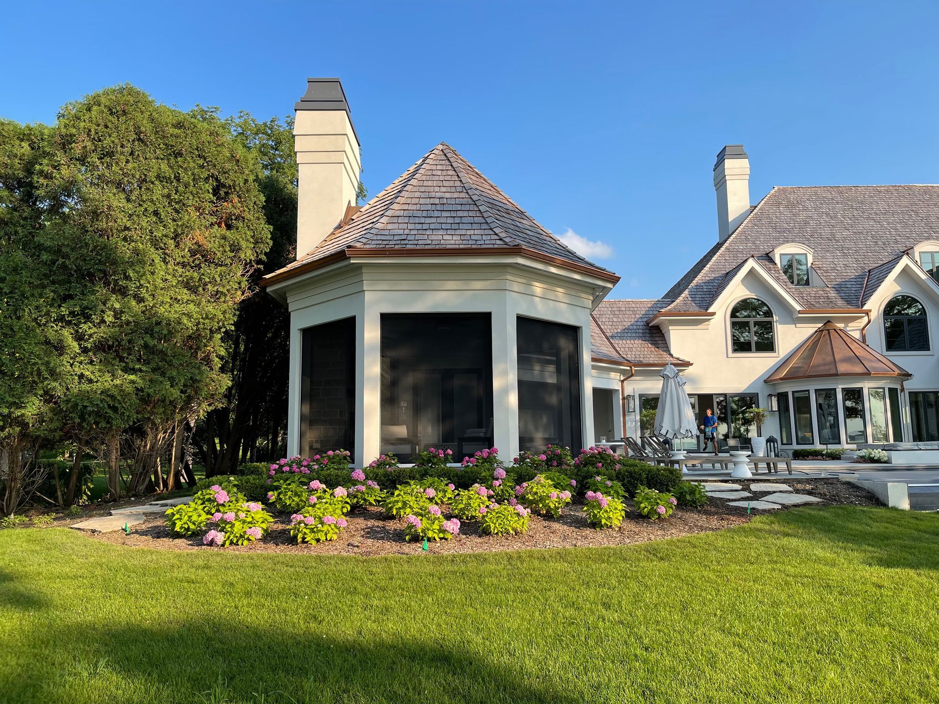 Enjoy your gazebo protected from bugs, sun, and weather with MagnaTrack motorized outdoor screens installed by Serenity Screens and Outdoor.
