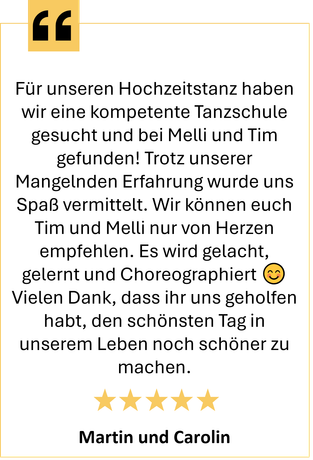 5 Sterne Google Rezension über die Tanzschule Seifert Leipzig