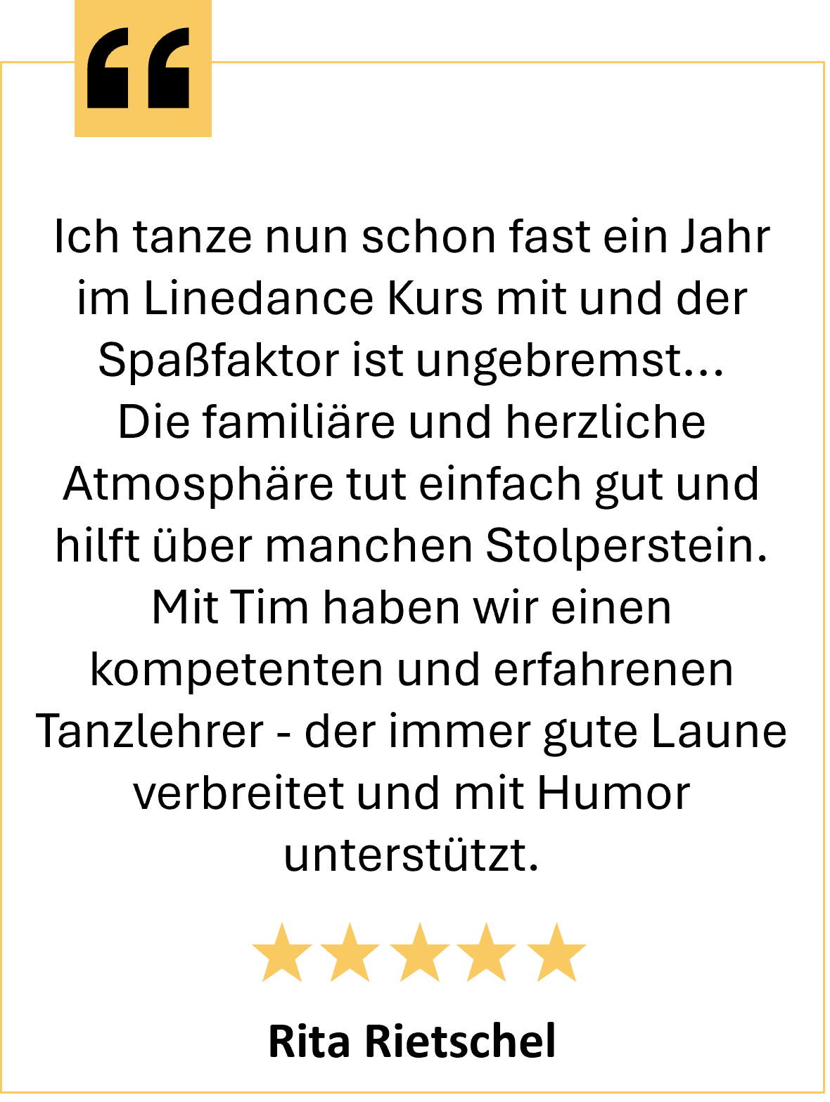 5 Sterne Google Rezension über die Tanzschule Seifert Leipzig