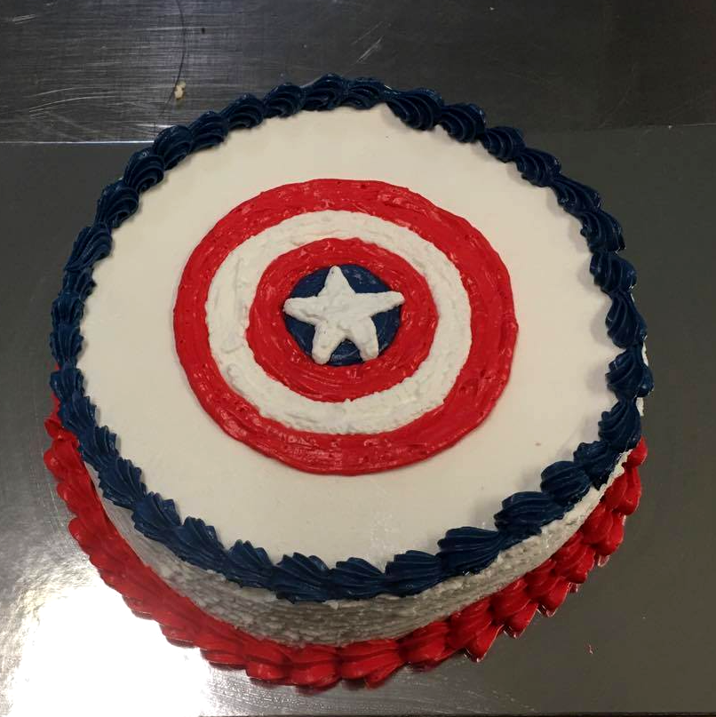 superhero themed occasion cake made in-store Crusty's bakery in Mackay QLD