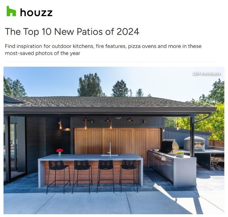 Los Altos outdoor kitchen featured on the Houzz website