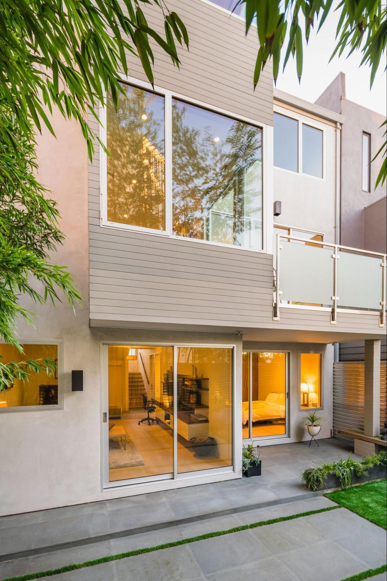 The back of the townhouse matches the elegance of the front facade