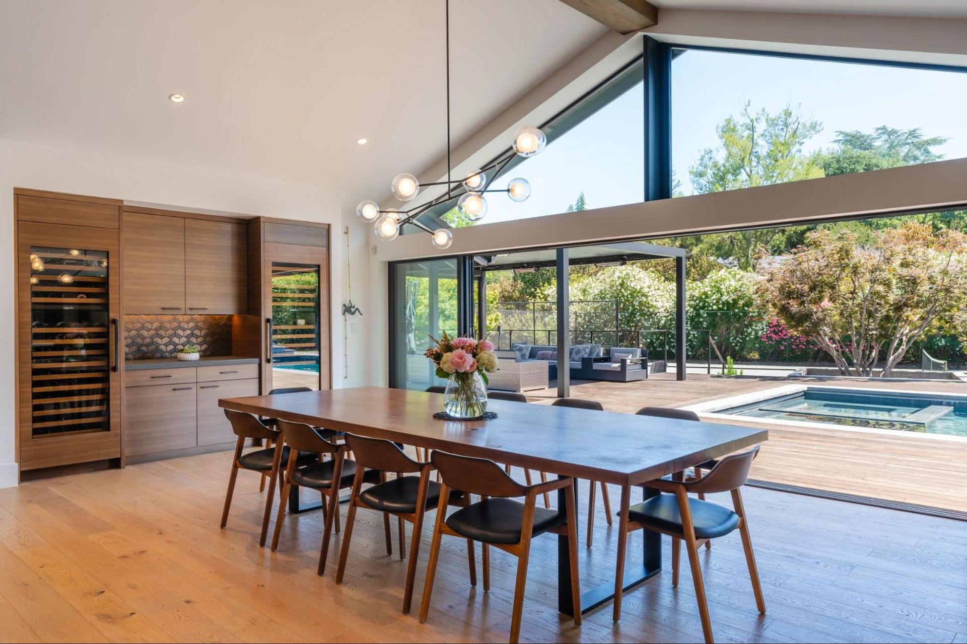 Dining room opens to the outdoors