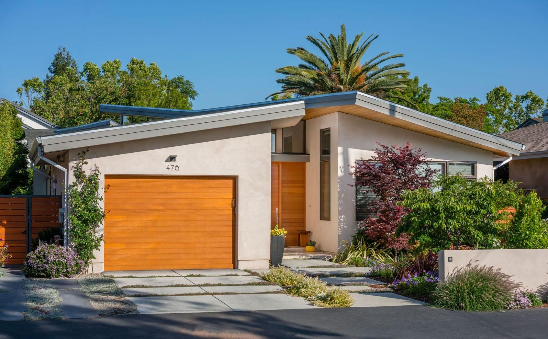 The house front reflects the neighborhood ranch style houses 