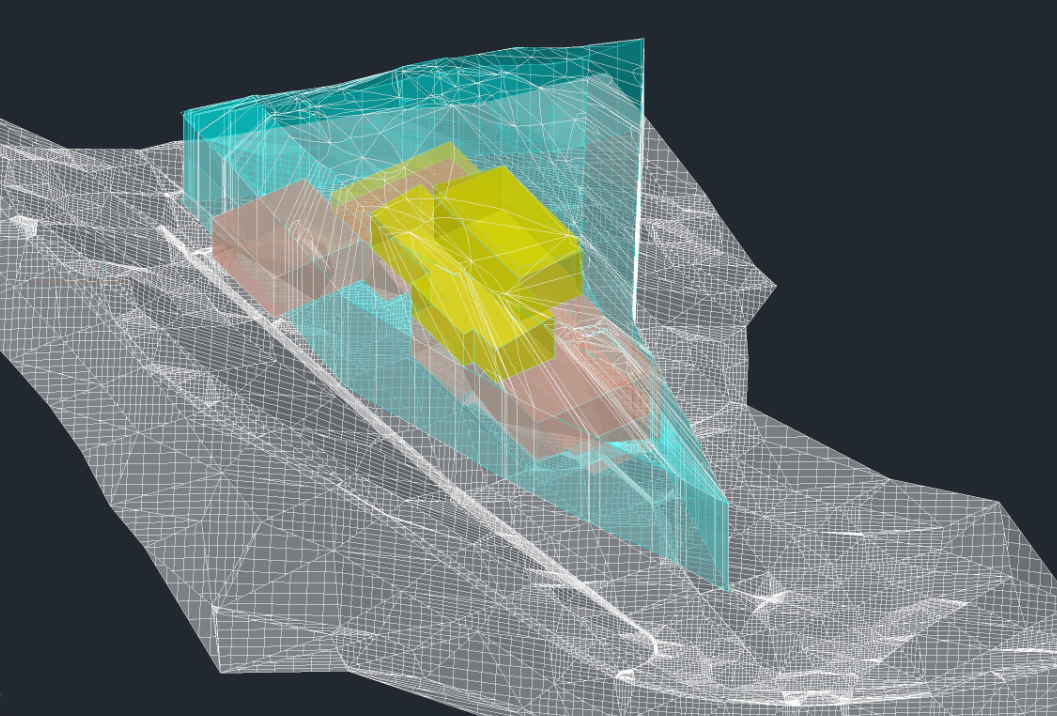 3d analysis shows the buildable envelope of the property