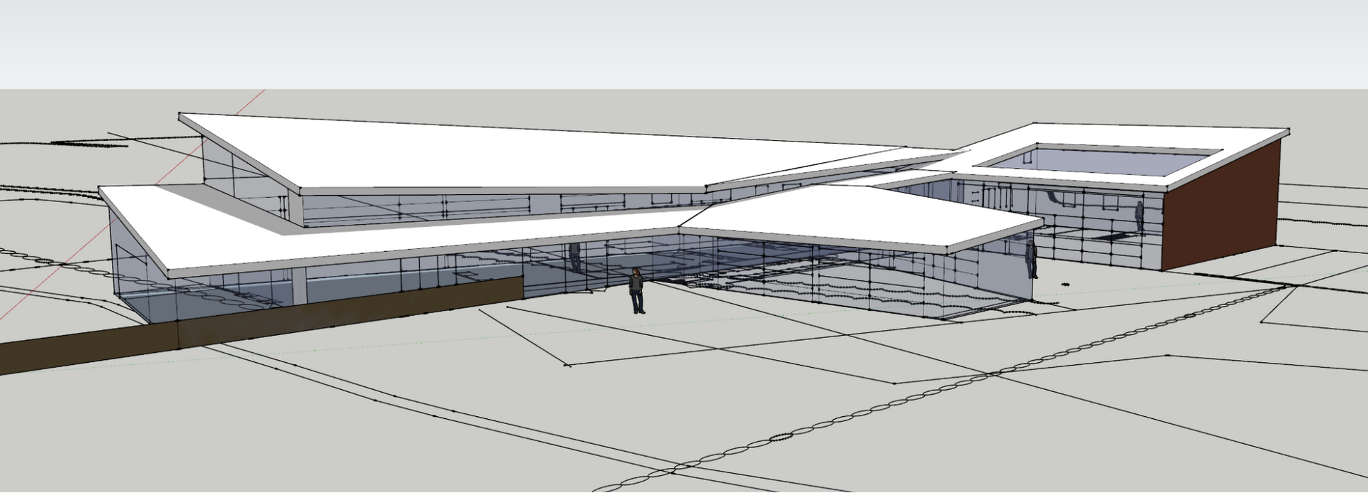 3d model of the house shows the relationship between the house, garage, and artist's studio