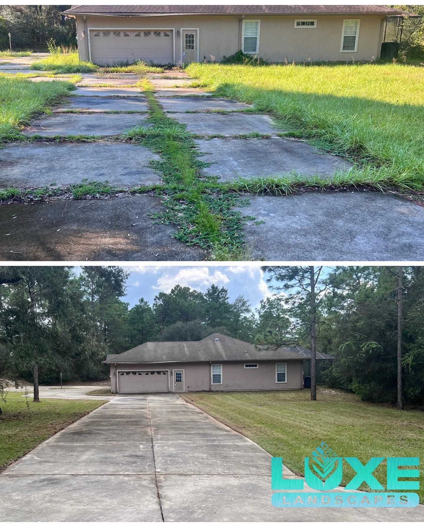 Worker Using Mower - Lecanto, FL - Luxe Landscapes