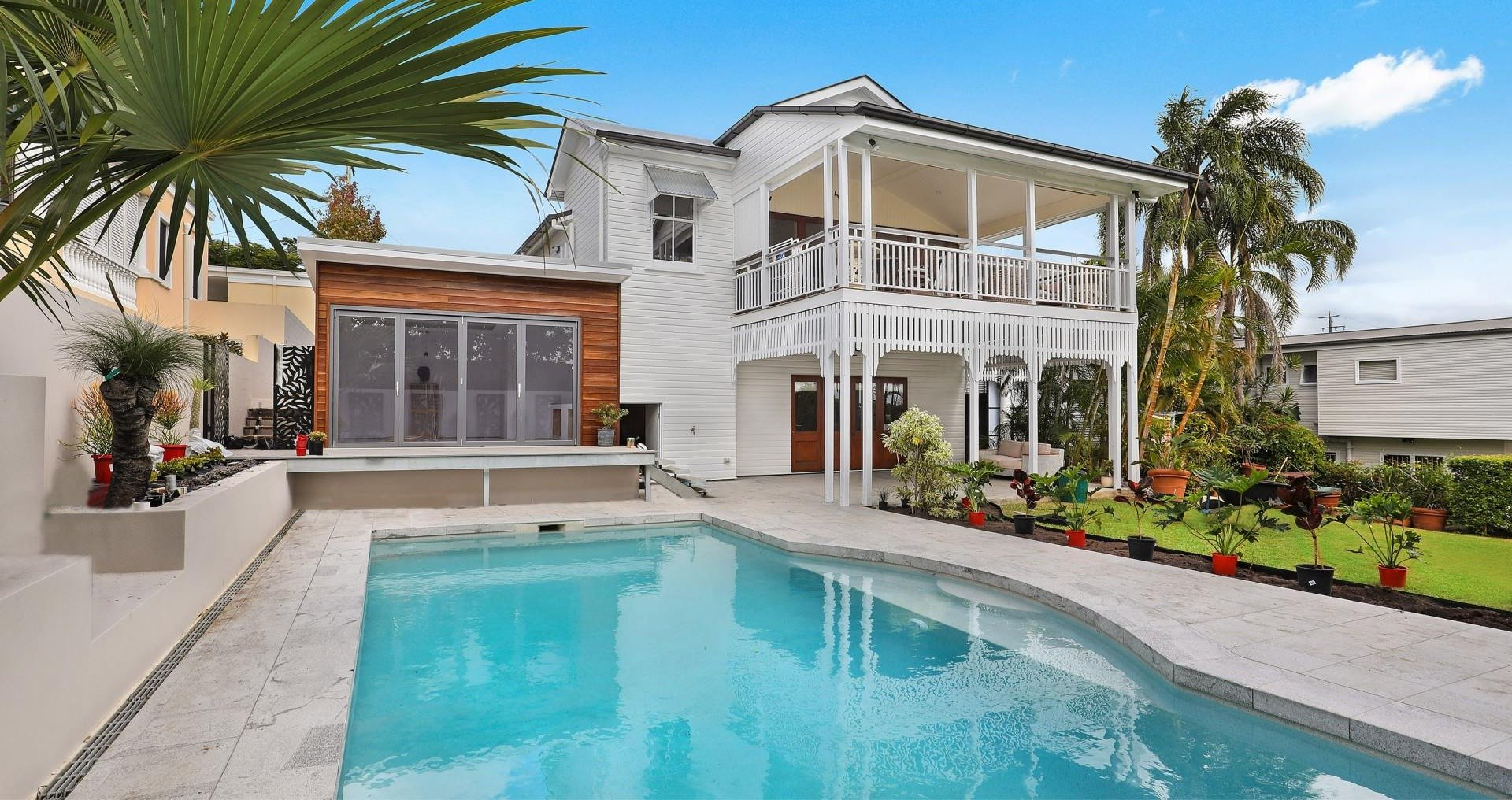 Residential house near the lawn