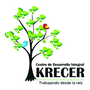 El logo del centro de desarrollo integral krecer es un árbol con pájaros.