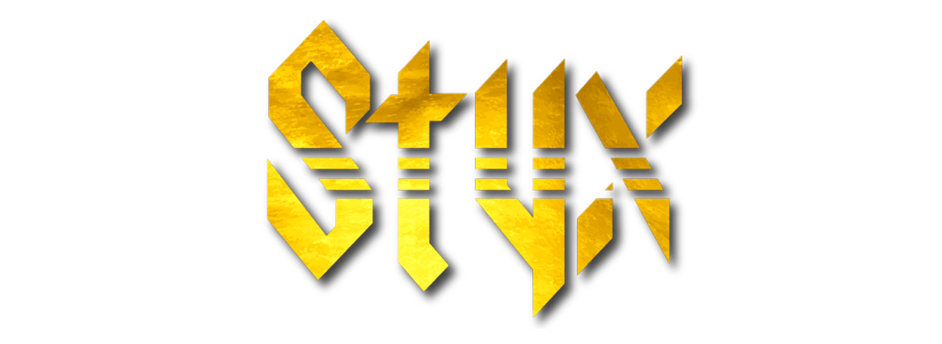 A gold stux logo on a white background